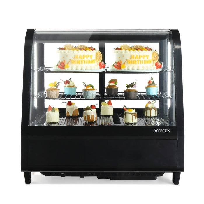 ROVSUN 27" 3.5 Cu.Ft. 170W 110V Black Refrigerated Bakery Display Case