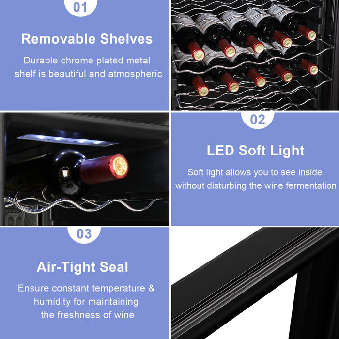 ROVSUN 34 Bottle Wine Cooler Fridge with Digital Temperature