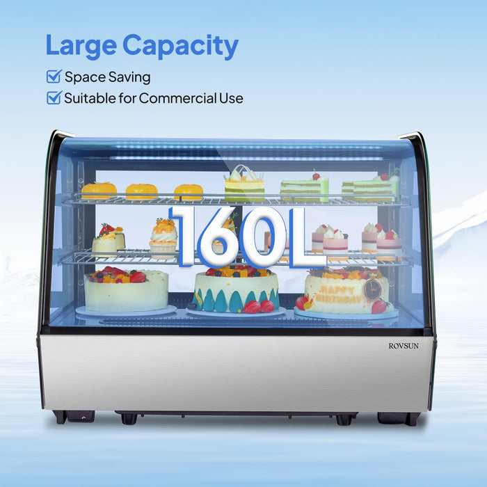 ROVSUN 35" 5.7 Cu.Ft. 230W 110V Silver Refrigerated Bakery Display Case