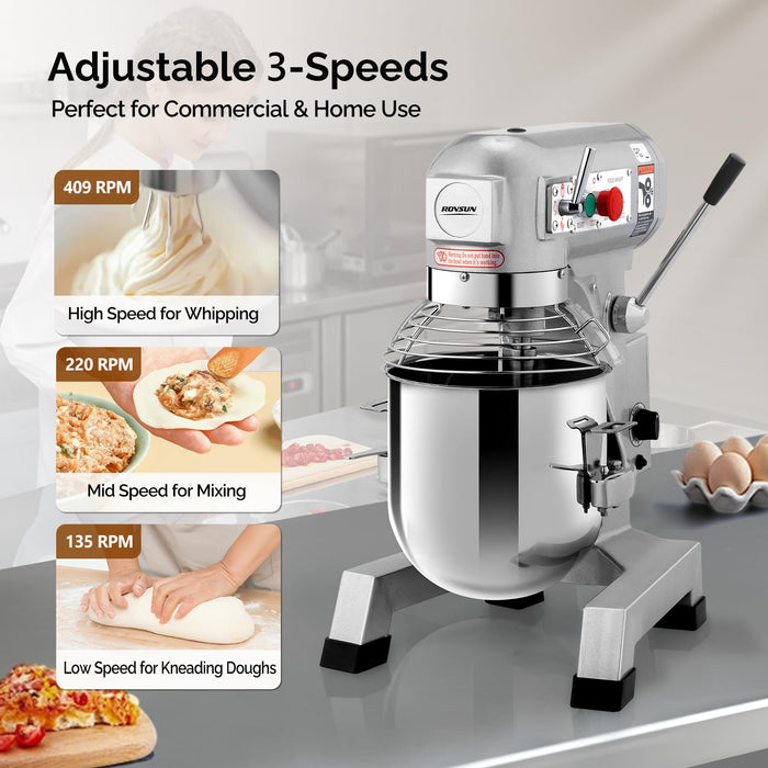 ROVSUN 30 QT 550W 110V Commerical Stand Mixer with 3 Speed
