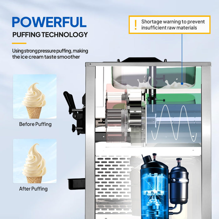 ROVSUN 6.6 Gallon 2600W 220V Ice Cream Machine with Wheels