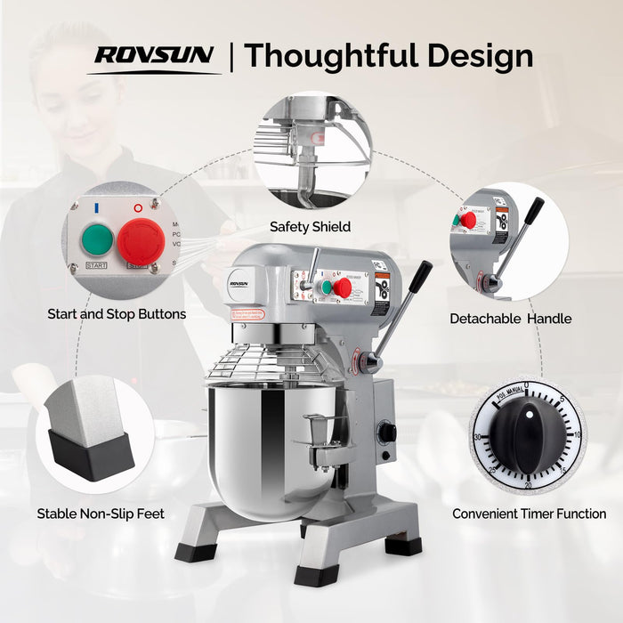 ROVSUN 30 QT 550W 110V Commerical Stand Mixer with 3 Speed