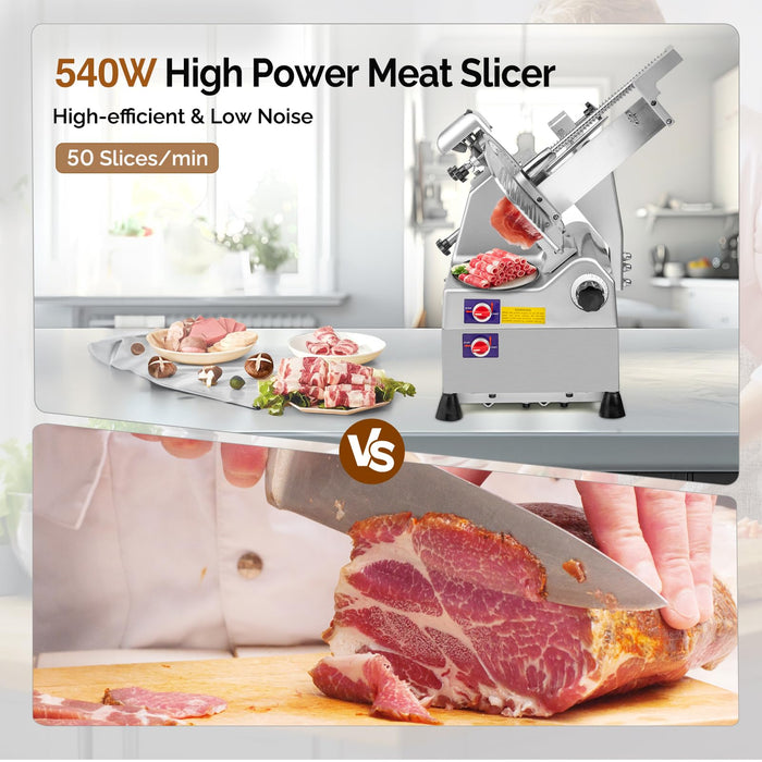 ROVSUN 540W 110V Fully Automatic Commercial Meat Slicer with 10" Blade