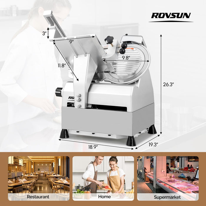 ROVSUN 540W 110V Fully Automatic Commercial Meat Slicer with 10" Blade